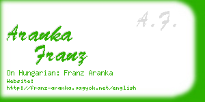 aranka franz business card